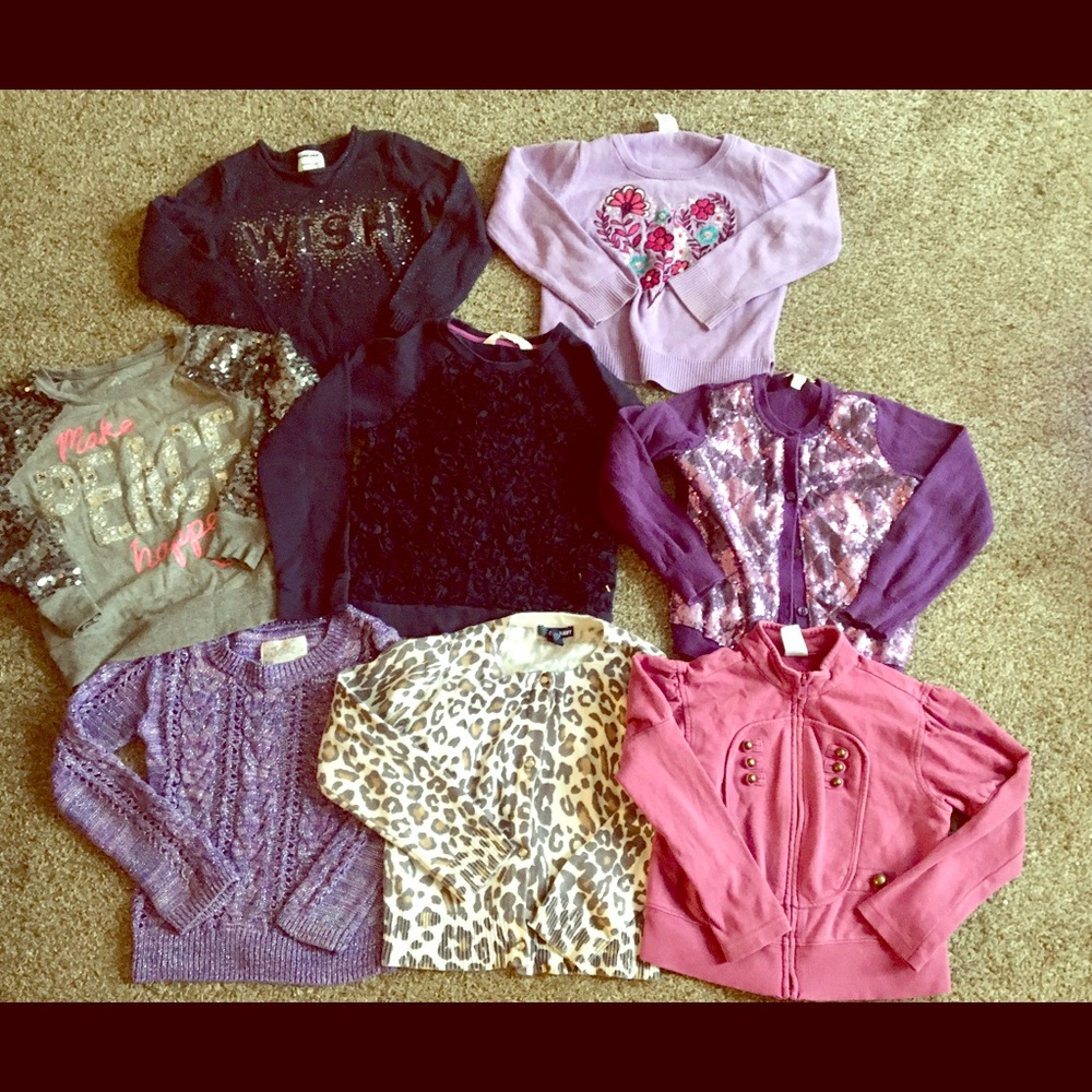 Lot of 8 girls sweaters size 5/6 and 6/7